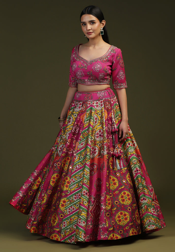 Ethnic Wear Multi Printed Readymade Lehenga for Women Online in India