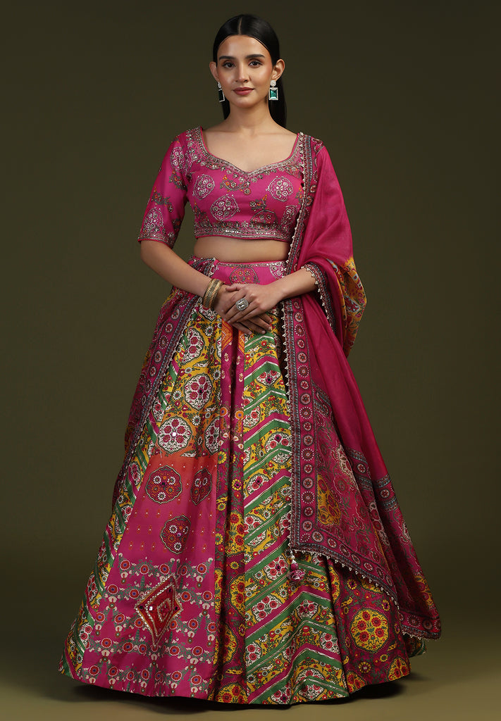 Multi Printed Readymade Lehenga | Bombay Selections