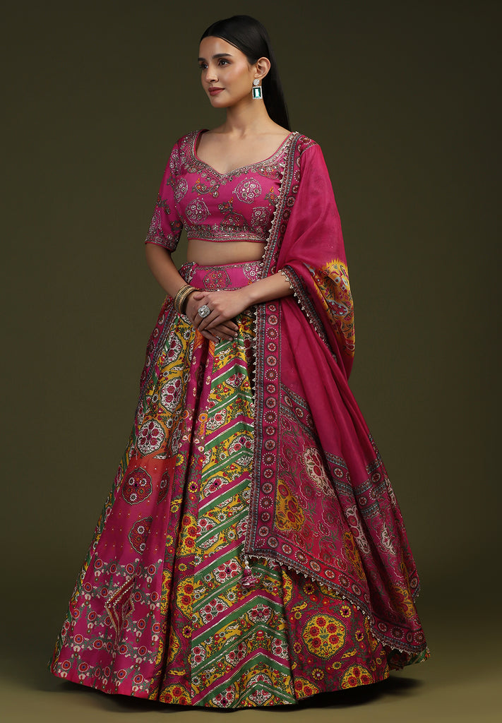 Multi Printed Readymade Lehenga Online