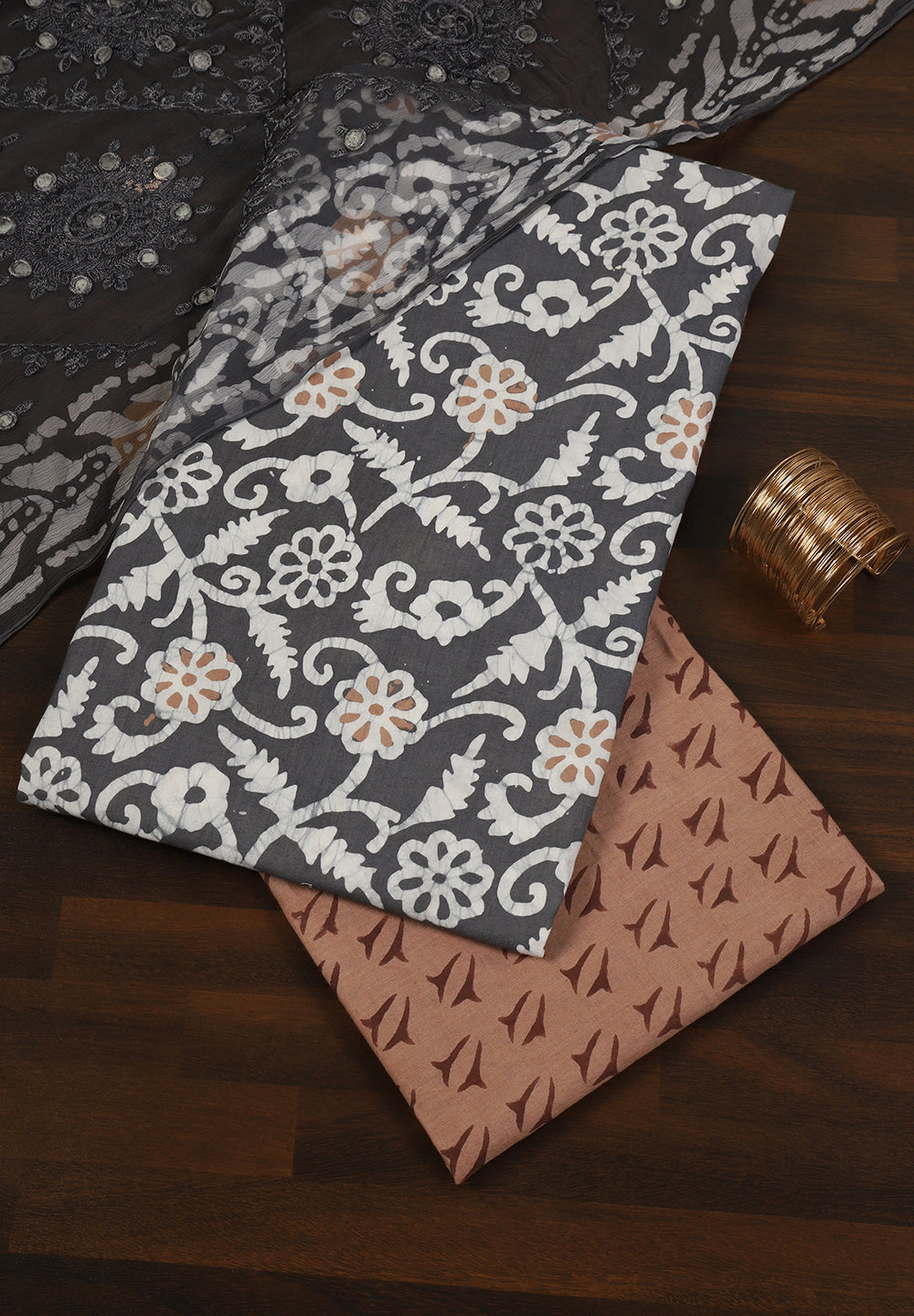 Batik Print  Cotton Unstitched Suit Set