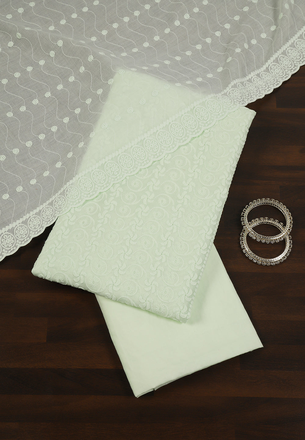 Cotton Lucknowi Chikankari Unstitched Suit