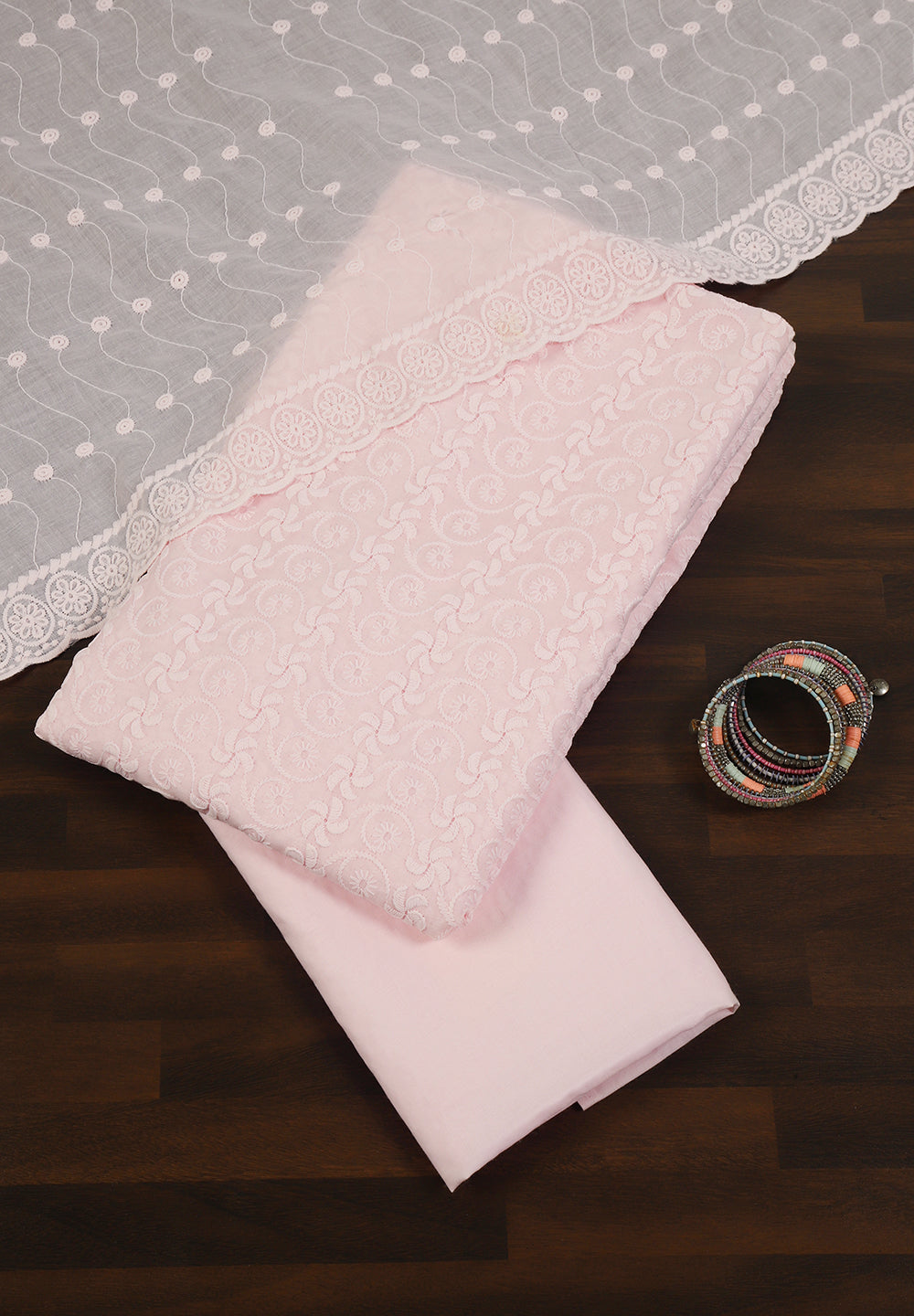 Cotton Lucknowi Chikankari Unstitched Suit