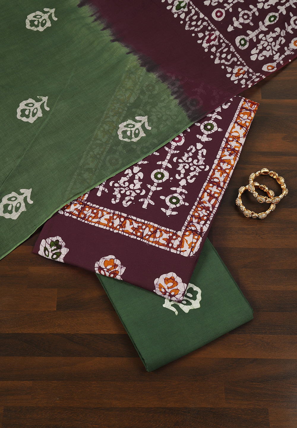 Batik Print Cotton Unstitched Suit Set