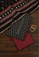 Cotton Printed Suit With Neck Patch