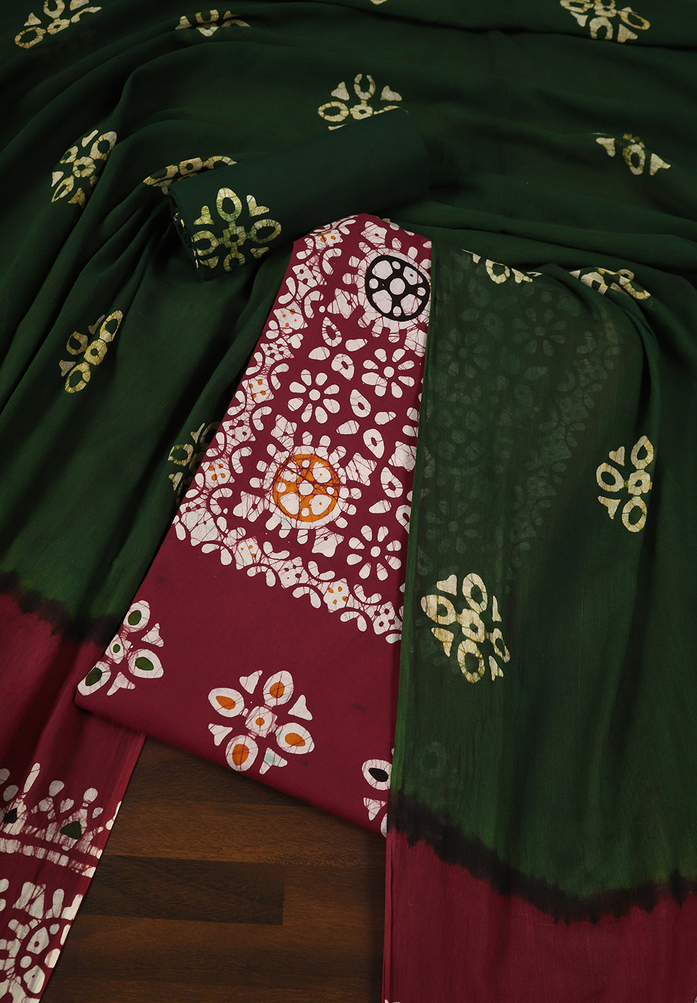 Batik Print Cotton Unstitched Suit Set