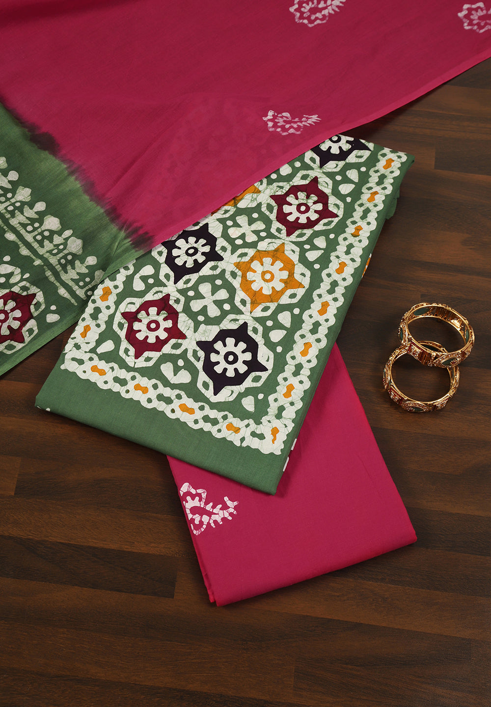 Batik Print Cotton Unstitched Suit Set