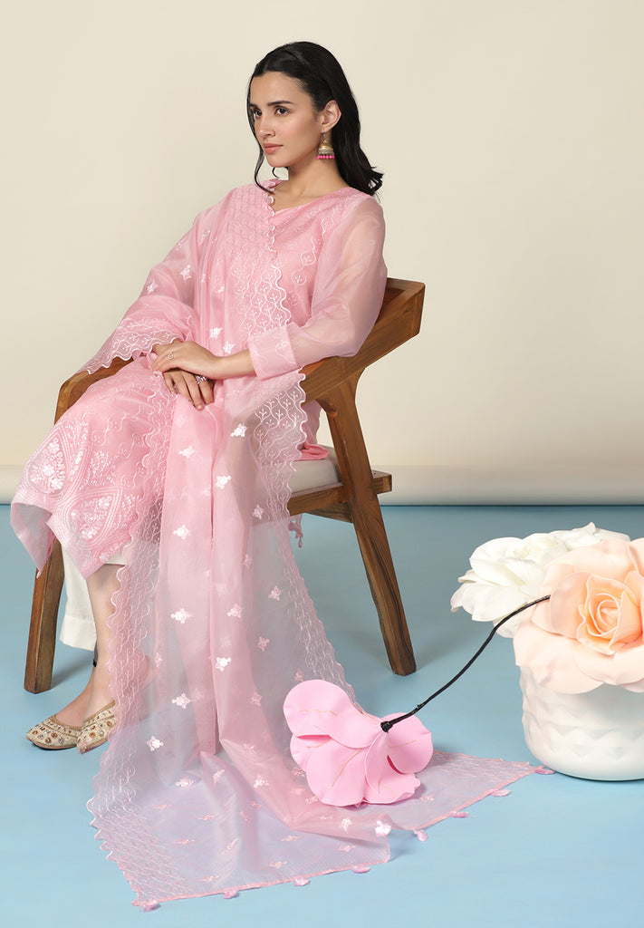 Elegant Pink Thread Work Suit Online | Bombay Selections