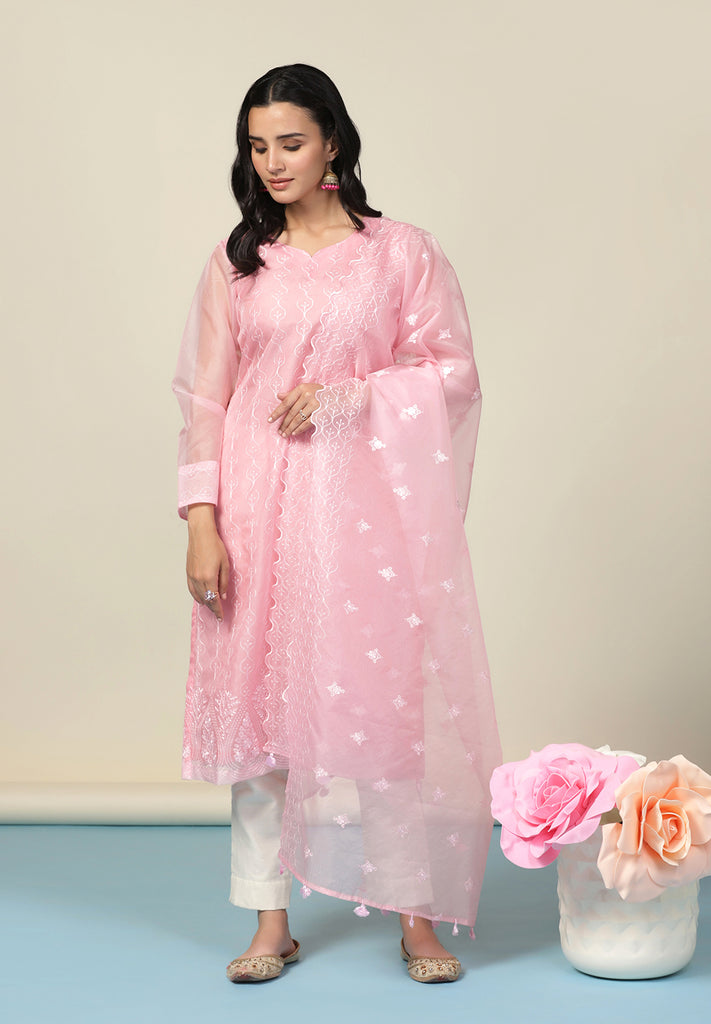 Pink Thread Work Suit Online | Bombay Selections