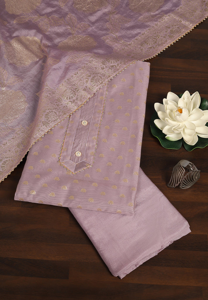 Elegant Banarasi Chanderi Unstitched Suit