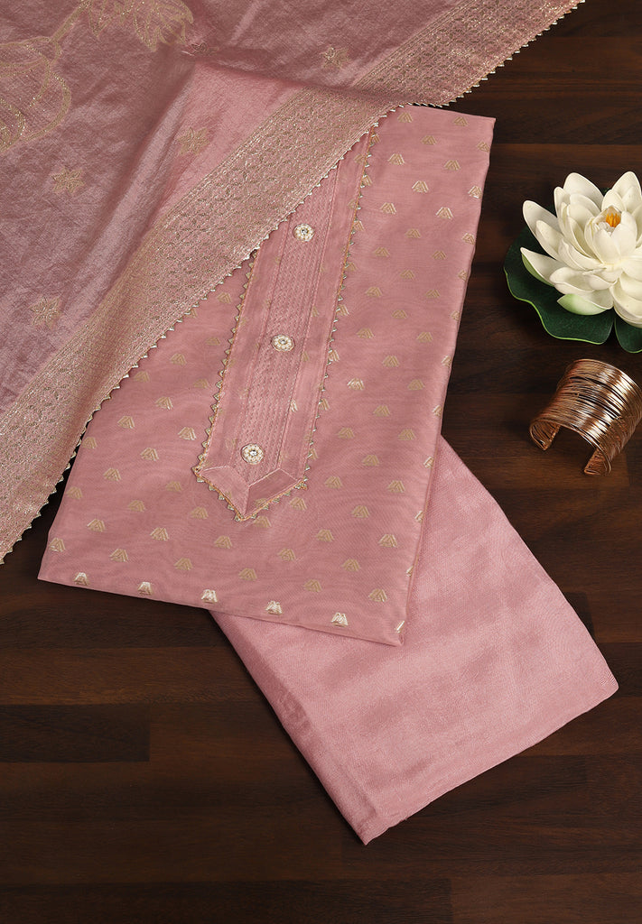 Elegant Banarasi Chanderi Unstitched Suit