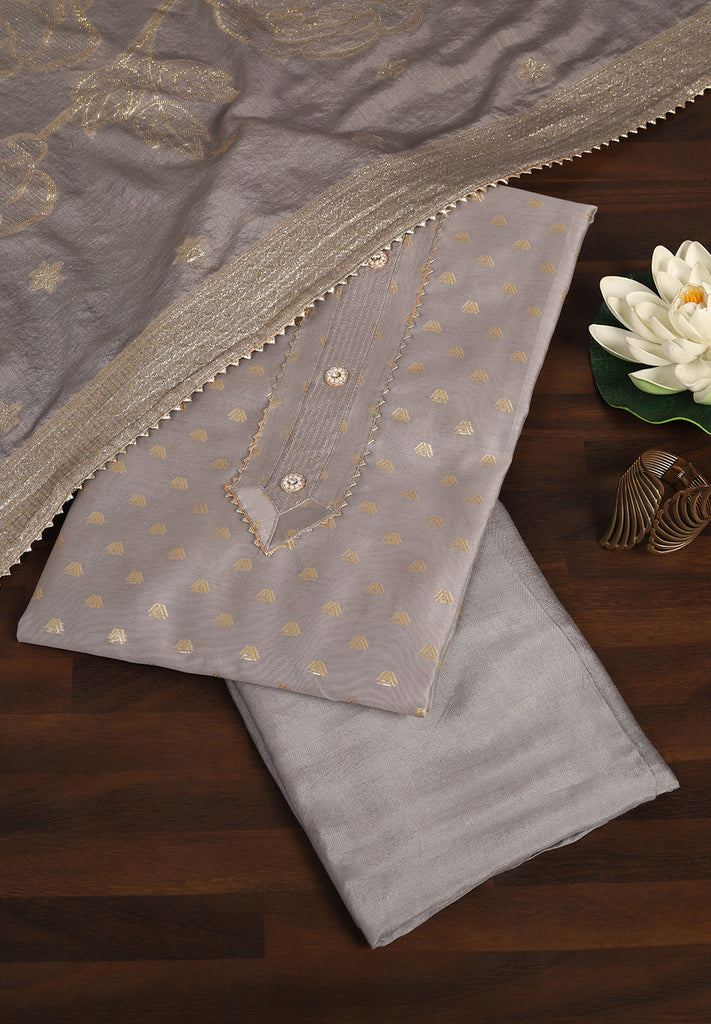 Elegant Banarasi Chanderi Unstitched Suit