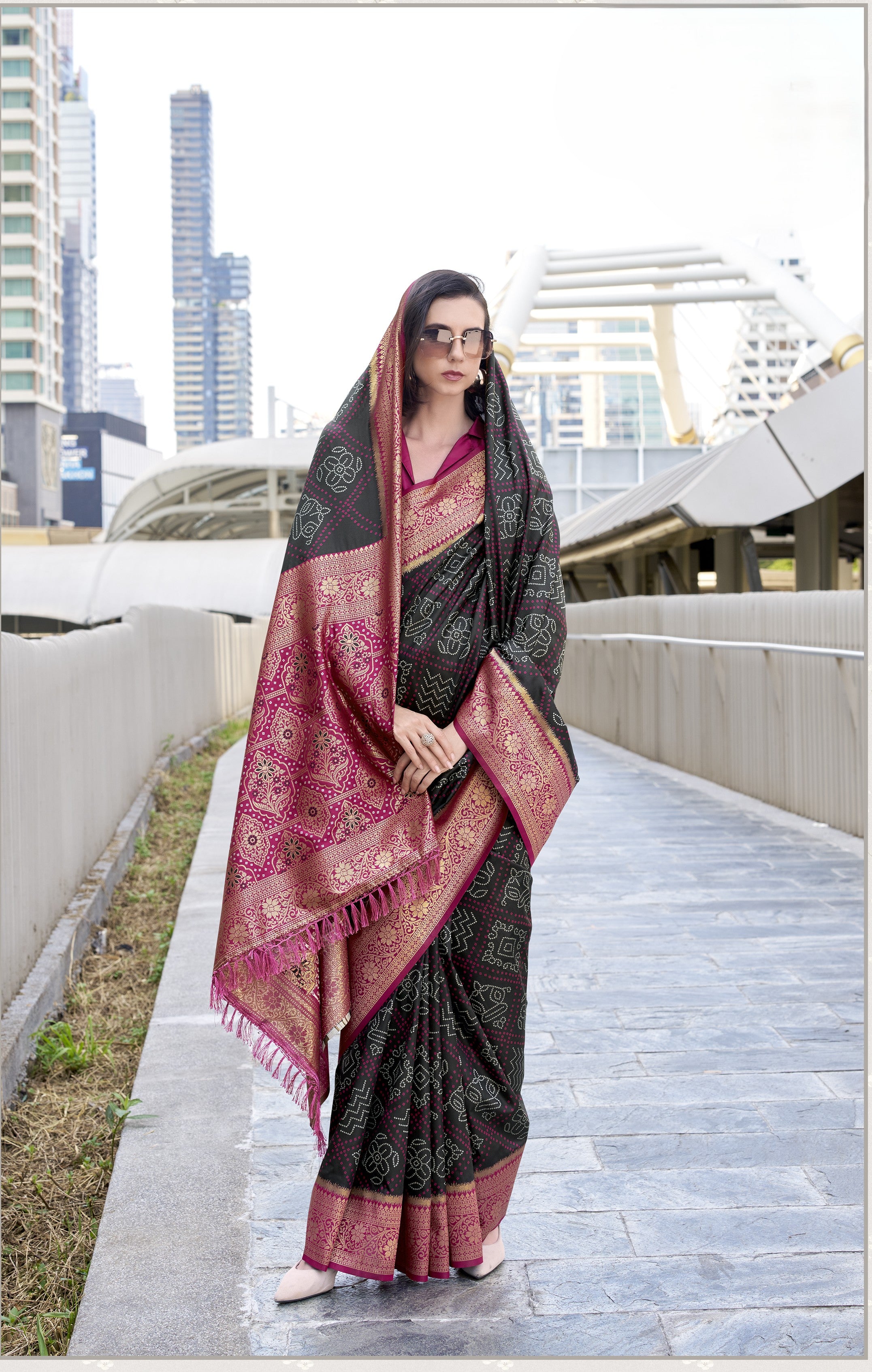 Banarasi Silk with Golden Zari Grandeur