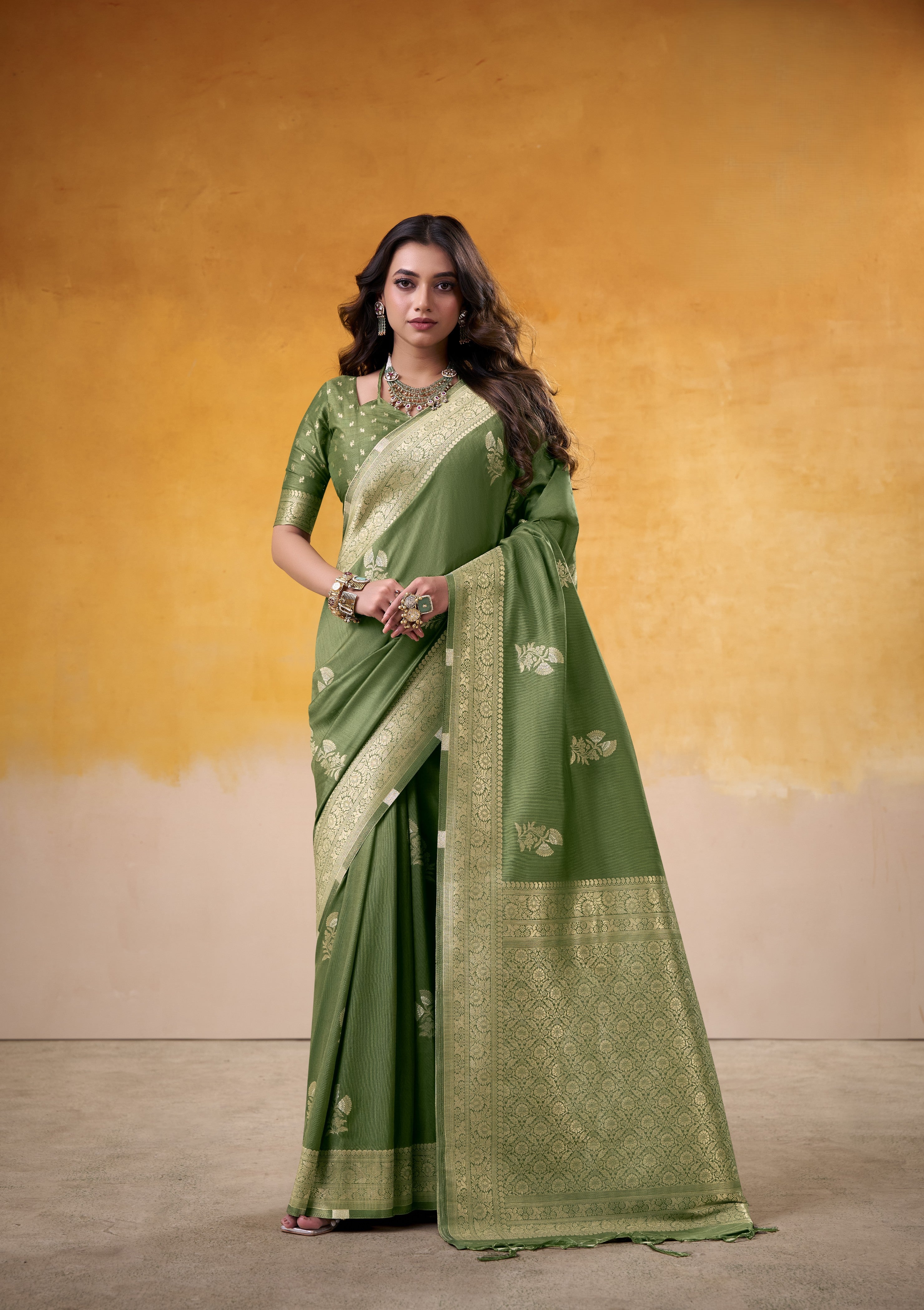 Royal Silk Saree with Exquisite All-Over Zari
