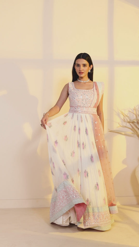 Off-White Anarkali Gown for Women