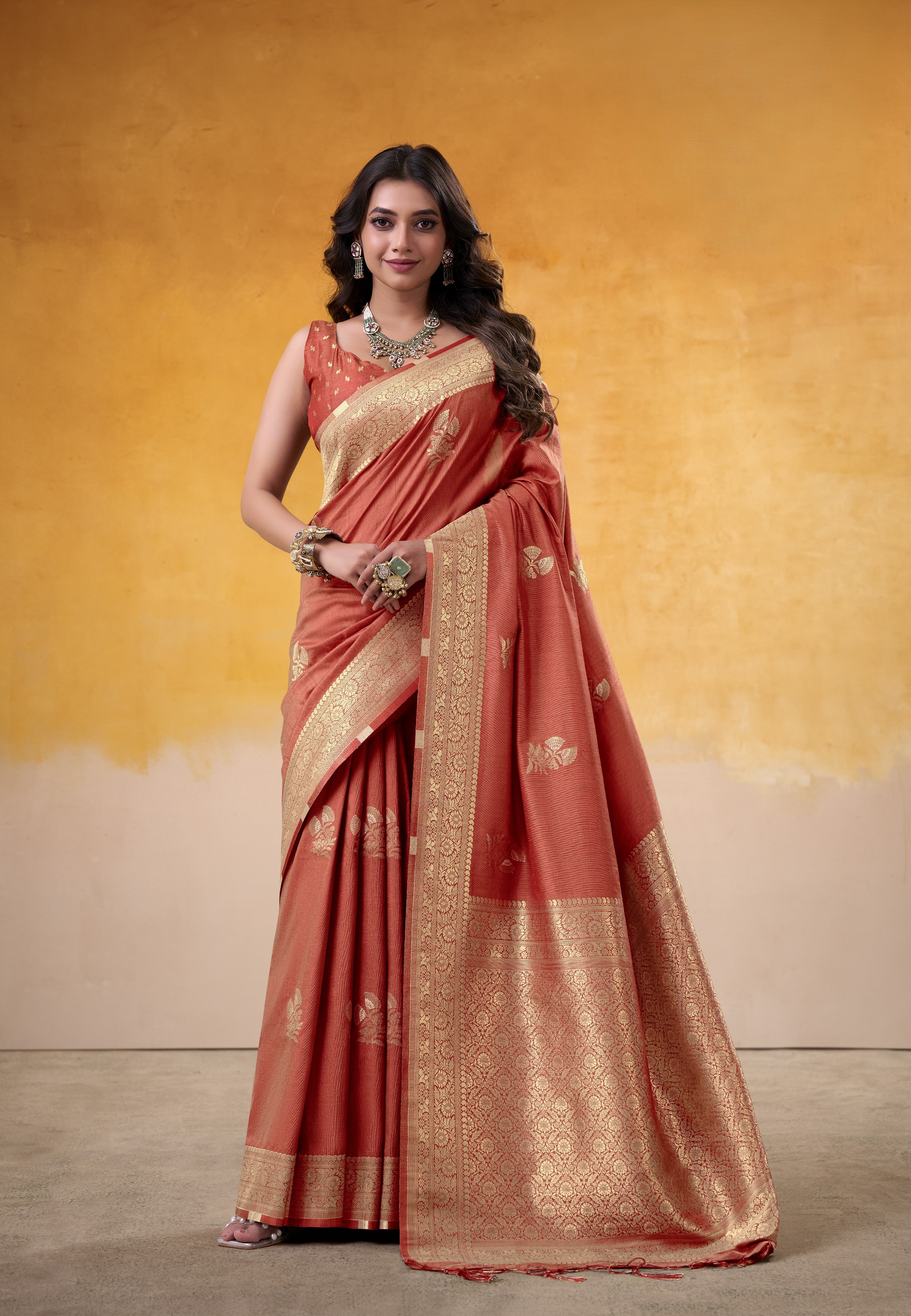 Royal Silk Saree with Exquisite All-Over Zari
